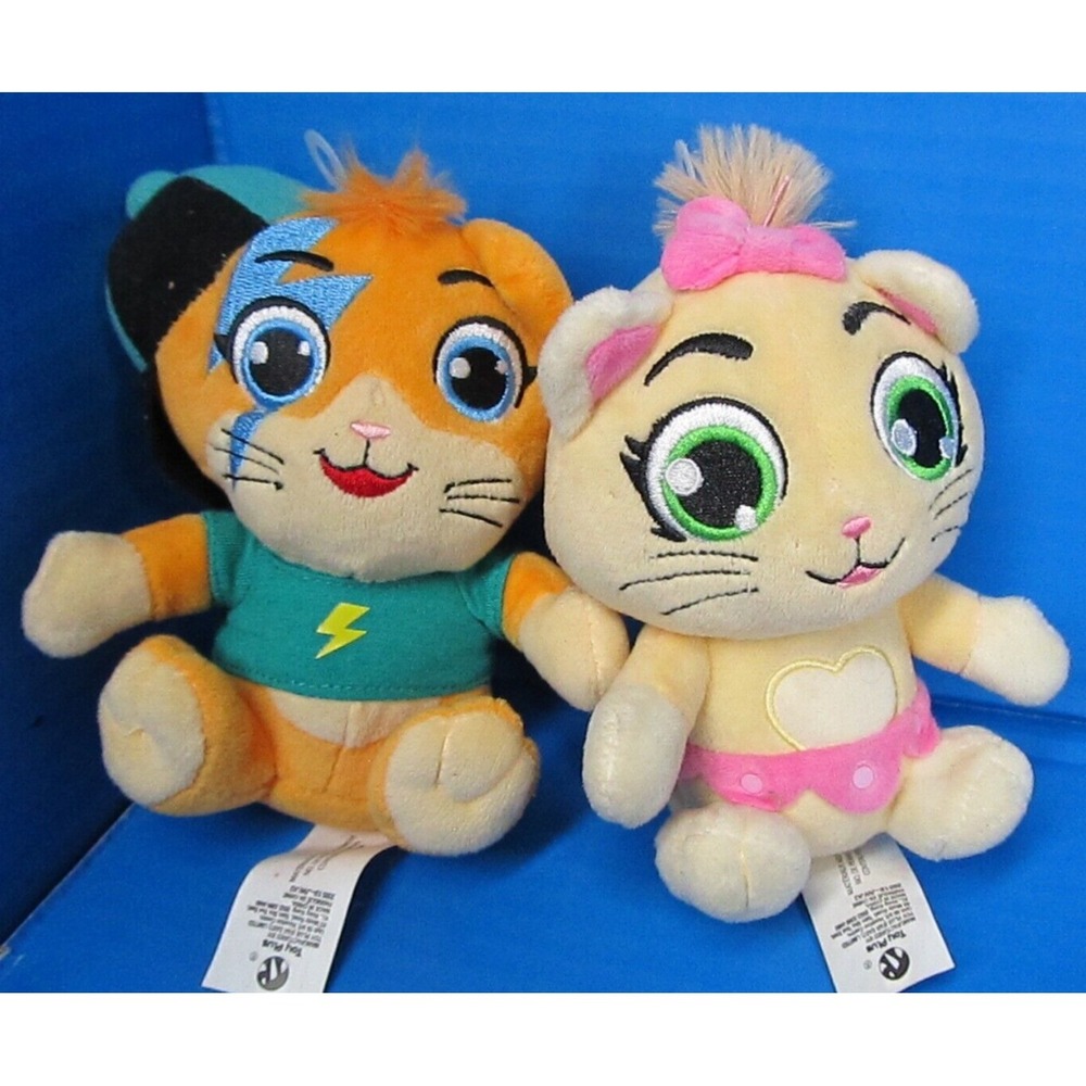 44 Cats Lot of 2 Plush Pilou (88194) & Lampo (88192) Stuffed Animal 5"